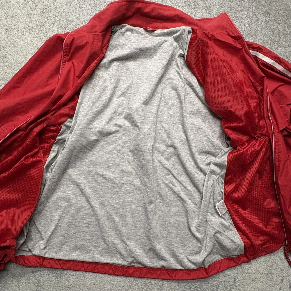 Coca-Cola Jacket Mens 2XL Red White‎ Full Zip Windbreaker Elite Patch Logo Retro